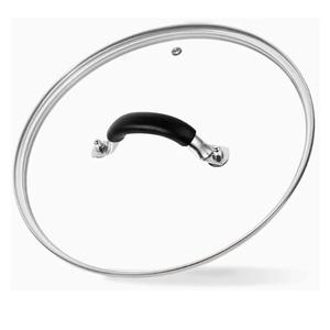 12 Inch Tempered Glass Lid for Lodge 12" Cast Iron Skillets & 7QT Dutch Ovens -Stainless Steel Handle and Rim (12 INCH LID)