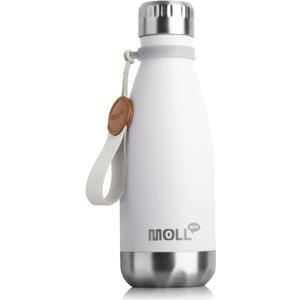 Kids Water Bottle for School-12 oz Stainless Steel Vacuum Insulated Sports Water Bottle Cola Shape Leak Proof Travel Water Bottle (White)