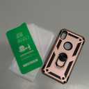 Yiakeng for iPhone XR Case, iPhone XR Phone Case with Screen Protector, Military Grade Protective Cases with Ring for iPhone XR (Rose Gold)