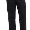 Mens Dress Pants Classic Fit Flat Front Hidden Expandable Waist No Iron Wrinkle Free Business Casual Formal Work to Weekend (Black, L)