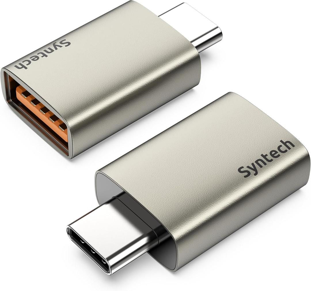 Syntech USB C to USB Adapter, 10Gbps USB 3.2 Gen 2 Cable Connectors, USB C Male to USB A Female Adapter Compatible with iPhone 16 Pro Max/iPad/iMac/MacBook Pro and Thunderbolt 4/3 Devices, Starlight