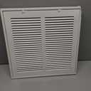 Fits 14x14 Duct Opening | Steel Return Air Filter Grille by Sierra Grates | Vent Cover Grill for Sidewall and Ceiling | White Powder Coated with Frame