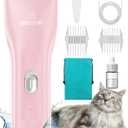 oneisall Pet Clipper for Cat Matted Hair, Pet Shaver for Cats Quiet Pet Clippers Waterproof Cordless Cat Clippers for Matted Hair Long Hair with Storage Bag (Pink) (Standard)