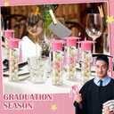 Teenyyou 25 Pcs Graduation Candy Tubes 2026 Graduation Party Favors Candy Boxes Plastic Grad Cap Jars Container with Tassels and Stickers for DIY Grad Table Party Favors (Pink)
