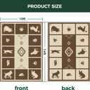 FXW Camping Rug, 10' x 14' Large Waterproof Portable RV Mat, Easy-to-Clean Straw Plastic Mat for Outdoor, Patio, Backyard, Deck, Picnic, Beach, Trailer, Brown & Beige