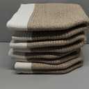 OIAHOMY 4 Pack Storage Baskets for Organizing, Basket for Shelves with Handle, Woven Baskets for Storage Toys, Towels, Books, Cotton Rope Basket 13" L x 9 " W x 7.8 " H, Brown & White