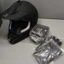 TRIANGLE Youth Kids Dirt Bike Helmet Full Face Motocross Helmet with Goggle & Gloves DOT/FMVSS-218 Approved Motorcycle Helmet (Black, XL)