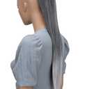 CAISHA 26" Longhair Hairpiece Ponytail Extension Drawstring Straigth Heat-Resistant Synthetic Fibres Gray Mix PH613