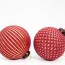 12PCS Red Christmas Ball Ornaments, Rustic Christmas Tree Decorations, 3.15" Vintage Farmhouse Hanging Ornaments for Christmas, Parties, Weddings and Home Decor (Red)