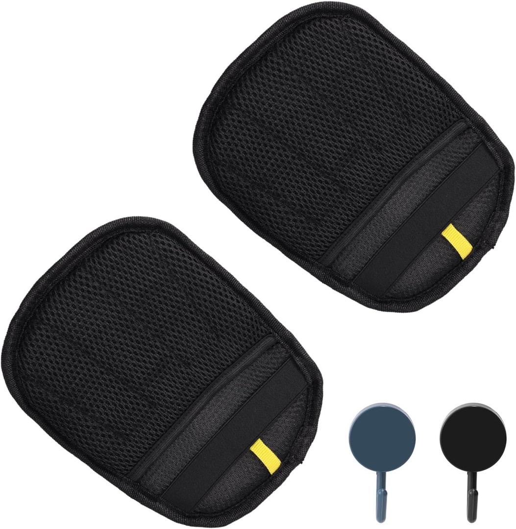 Lyreh 2pcs Pet Hair Removal Gloves, Portable Electrostatic Cat & Dog Grooming Gloves with 2 Hooks Practical Pet Hair Remover Lint Mitt Suitable for Car Seats Carpets Clothes Furniture Cleaning