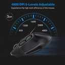 E-YOOSO Large Wireless Mouse for Big Hands, X-31 Cordless Ergo Computer Mouse, 6 Buttons, 5-Level 4800 DPI, 18 Months Battery Life, for Laptop, PC, Chromebook (Black)