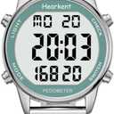 Women Pedometer Watch-Step Tracker Watch with Calories Counter-Non Bluetooth Pedometer Watches-LCD Large Numbers-30M Waterproof Watch-Sport Pedometer Watch Step Counter for Walking (Green)
