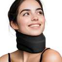 Neck Brace Cervical Collar - Neck Support Brace for Sleeping, Soft Foam Wraps Keep Vertebrae Stable and Aligned for Relief of Cervical Spine Pressure Black Medium(12.6-15.8 Inch)