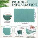 Mooliwe Scalloped Felt Bulletin Board 48 x 36 Inches Foldable Forest Green Pin Cork Board Alternative for Wall, 4' x 3' Trifold Picture Vision Self Adhesive Bulletin Decorative