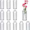 Glass Bud Vases Set of 12, Ribbed Bud Vases in Bulk, Mini Vases for Centerpieces, Small Clear Vintage Vase for Table Decorations, Wedding Decor, Home (Ribbed)