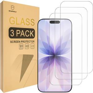 2 x Mr.Shield Screen Protector compatible with iPhone 17 / iPhone 17 Pro [6.3 Inch] [Tempered Glass] [3-PACK] [Japan Glass with 9H Hardness]