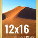 LaVie Home 12x16 Picture Frame for Wall Display, 12x16 Gold Picture Frame with HD Plexiglas, 12 x 16 Poster Frame 1 Pack, Display Frame for Vertical or Horizontal, Classic Collection