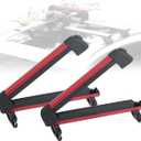 16.3 Inch Car Roof Ski & Snowboard Rack,Fishing Rod Rack, Fits 2 Pairs Skis or 2 Fishing Rods, with Anti-Theft Lock & TPV Rubber Padding, Fits Square/Round/Aero/Oval Cross Bars, Red