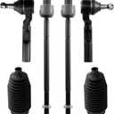 BDFHYK 6pcs Front Inner & Outer Tie Rod Ends Kit w/Tie Rod Boots Compatible with 1999-2006 Chevrolet Chevy Silverado 1500,Compatible with GMC Sierra 1500 Replacement for ES3492 EV370