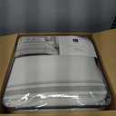 Lush Decor Farmhouse Stripe Reversible Cotton Comforter Set, 3 Piece Set, King, Gray - Cozy Frmhouse Bedding Set - Rustic Decor - Striped Comforter - Modern Farmhose Bedroom Decor