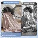 TWK 1200 TC 100% Egyptian Long-Staple Cotton Bedding Sheets Set, Luxury Hotel Style Deep Pocket with Elastic Reinforced Seams Sheet Set, Soft & Comfy Natural Sheets(Sand King)