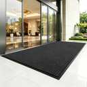 TANYOYO 3' X 6' Ft '（40×72inches） Commercial Grade Door Floor Mat Brush Step Entrance Mat Vinyl Backed Utility Doormat Heavy Duty Floor Rugs Commercial Outdoor Carpet Indoor Entrance Mat，Black
