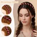 3Pcs Vintage High Cranium Pearl Hairband, High Cranium Headbands for Women, Elegant Braided Pearl Toothed Hair Hoop Retro High-Skull Headband with Teeth