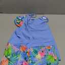 Girls Tankini Swimsuit Cross Straps Back Two Piece Bathing Suits with Pockets Shorts Swimwear Set 5-14 Years (10-12 Years, Purple Pineapple)