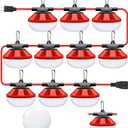 100FT LED Construction String Lights 10 Bulbs,10000LM,Industrial Grade,Weatherproof, Linkable 5000K Super Bright for Job Sites, Mining, Patios & Outdoor Work,Free for Climbing Hook 2Prong