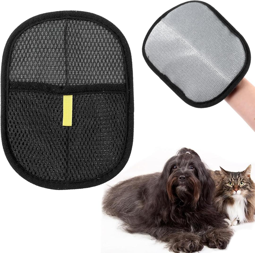 3PCS Pet Hair Removal Gloves for Cats & Dogs, Efficient Grooming Gloves for Pet Hair, Reusable Anti-Static Fur Remover for Couch, Furniture, Carpet, Car Seat, Cat Grooming Glove for Hairs Removal