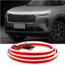 Car Hood Light Strip, 71 Inches Flexible DRL Dynamic Scan Start up Hoodbeam Kit, Waterproof 12V LED Headlight Strips Engine Cover Decoration, Exterior Car Accessories (White)