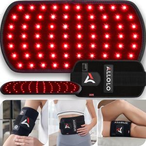 ALLOLO Red Light Therapy for Body, 3-in-1 LED Bead with Timer Remote Control, 12.6"*6.3" 660nm&850nm Infrared Light Therapy for Body Pain Relief Wearable for Muscle Repair