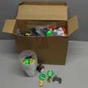 218 Pcs Video Game Party Favors Set Includes Drink Cup with Lid Game Card Pencil Sharpener Eraser Stickers Slap Bracelet Keychain Stamp Sticker Ribbon for Gamer Birthday Party