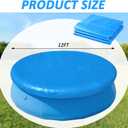 12FT Round Inflatable Above Ground Pool Cover Round Pool Cover with Drawstring Design for Easy Installation