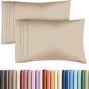 Queen Pillow Cases Set of 2 - Ultra Soft Hotel Quality Pillowcase Covers - Comfy, Cozy & Wrinkle Free - Shrinkage, Stain and Fade Resistant - Machine Washable Pillow Protectors - 2 Piece Set - Cream