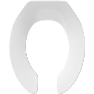 Commercial Heavy Duty Open Front Toilet Seat Without Cover, Thickened Material, Never Loosen, ROUND, White (16.5)1-Pack