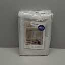 MIULEE 100% Blackout Linen Textured Curtains for Bedroom Solid Thermal Insulated Heathered White Grommet Room Darkening Curtains & Drapes Luxury Decor for Living Room Nursery 52 x 84 Inch (2 Panels)