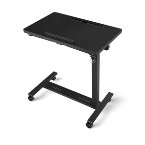 Adjustable Overbed Bedside Table, Hospital Bed Table with Wheels, Portable Rolling Desk, Mobile Small Standing Desk, Rolling Laptop Stand, Computer Cart