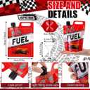 Jingmore 50 Pcs Race Car Fuel Can Drink Pouches with Funnels 15 oz Gas Fuel Can Juice Bag Racing Favor Birthday Party Decorations Supplies for Racing Car Theme Party
