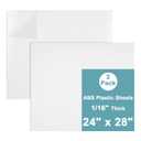 2Pack White Thin ABS Plastic Sheet 24" x 28" x 1/16" Thick White Rigid Thermoplastic Sheet (Upgrade Surface) 1.5MM Flexible High Tensile ABS Moldable Plastic Panel for Crafts, DIY, Signs