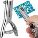 Chumia 1 Pcs Heavy Duty Hole Punch 2" Long Reach 3/8 Inch Paper Single One Hole Puncher Deep Throat Reduced Effort Hand Held Alloy Punch for ID PVC Cards 5 Inch Tall 25 Sheet Capacity