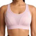 Yvette High Impact Sports Bra for Women, Adjustable Straps Soft Support (Pink, XXXL)