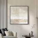 Framed Neutral Abstract Wall Art, Modern Beige and Cream Canvas Prints Artwork for Walls, Contemporary Minimalist Square Pictures for Living Room Bedroom Dining Room Hallway Office Wall Decor 30x30 In
