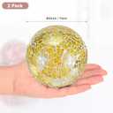 M METERXITY 2-Pack Decorative Ball for Bowls, 4 Inch Mosaic Glass Balls Decorative Glass Orbs for Home Decor/Dining Tables/Wedding Party/Coffee Table/Centerpiece Decor [Yellow]