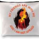 BDPWSS My Friends Are With Me And i Am Not Afraid BFF Makeup Bag for Friend (Friend with me bag)