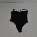 SUUKSESS Women Sexy Square Neck Thong Bodysuit Backless Cami Bodysuit Top (Small, 01 Black)