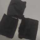 Fringed Reversible Fingertip Hand Towel (Size 11" W x 18" L) Terry Cotton Washcloth Set for Face and Bathroom use. (Black, 3)