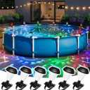 SUNCKET Solar Powered Pool Lights for Above Ground Pools, Waterproof RGB Color Changing Light, Outdoor Swimming Pools Decoration Accessories, 6 Pack