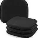 SWEMSTAR Chair Cushions - 15"*17" Kitchen Dining Chair Pads Foam Seat Cushion for Chairs Barstool Cushions Non Slip Seat Pad Set of 4 - Black