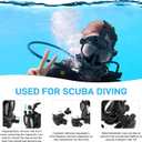 Full Face Dive Mask Support Diving & Snorkeling, Full Face Snorkel Mask Adjustable Scuba Mask with Camera Mount Provide 180 View Panoramic Compatiable with SMACO 1L/1.9L Mini Scuba Tanks